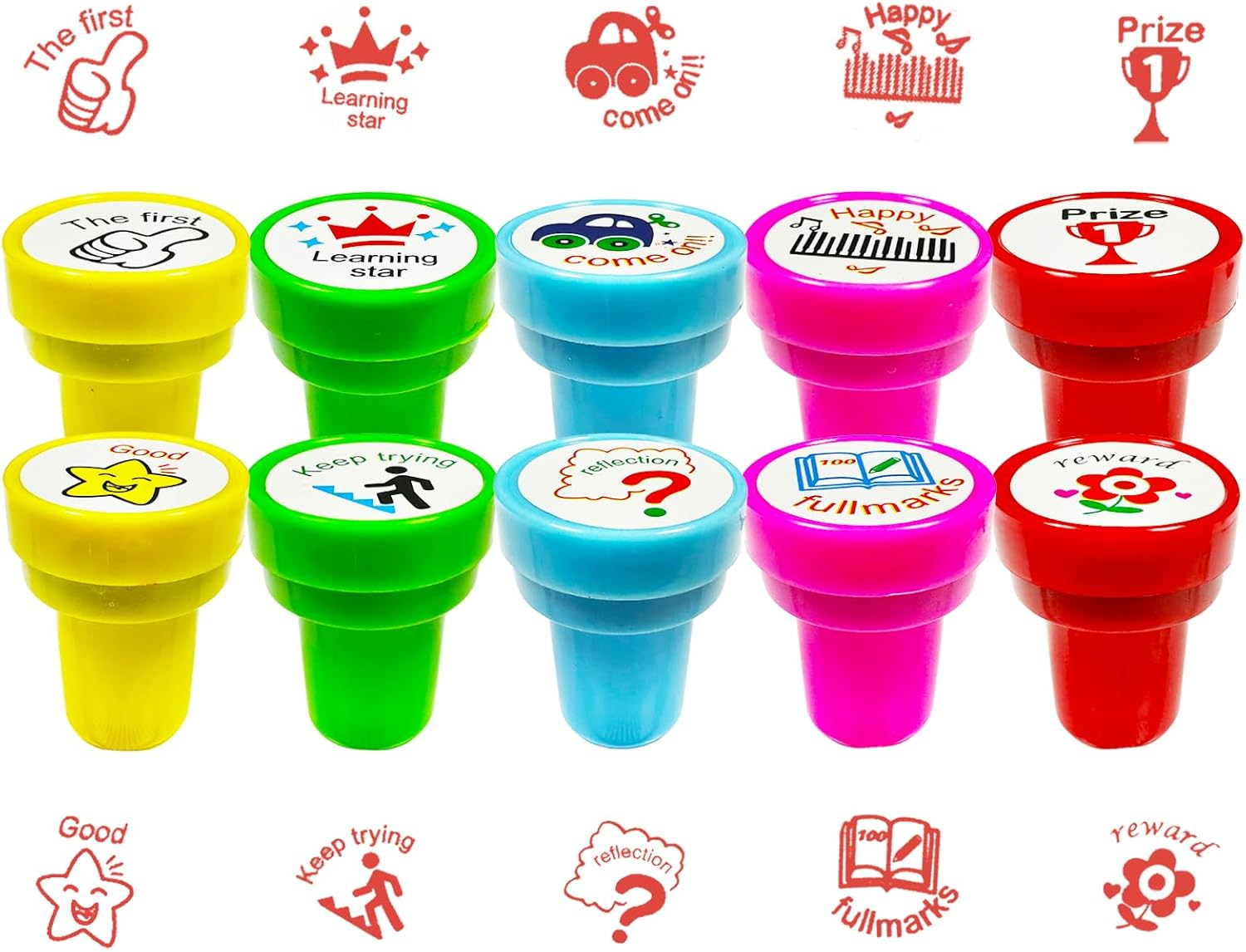 TEAONE Comment Stamps, 10 PCS Motivational Stamps for Homework, Teacher Supplies (Different Kinds) image number 1