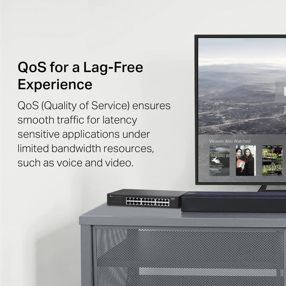 Tp-Link 24-Port Gigabit Desktop/Rackmount Switch, MAC Address Self-Learning, Auto MDI/MDIX, Auto Negotiation, Qos, Fanless Design, Energy-Efficient Technology, Plug & Play, Metal Case(Ls1024G) image number 3