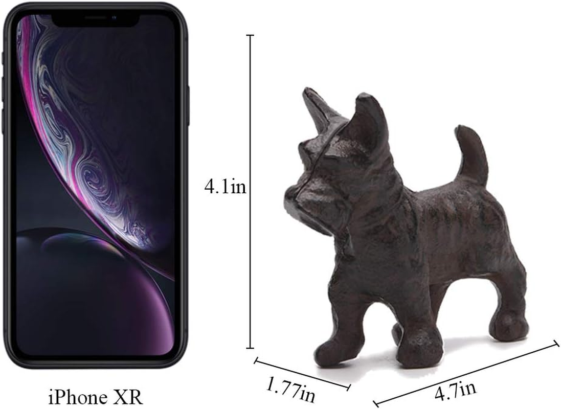 BRASSTAR Cast Iron Schnauzer Dog Pet Statue Paperweight Sweet Cute Pup Figurine Gift Garden Lawn Home Office Desk Decor Collectible Gift PTWQ013 image number 4