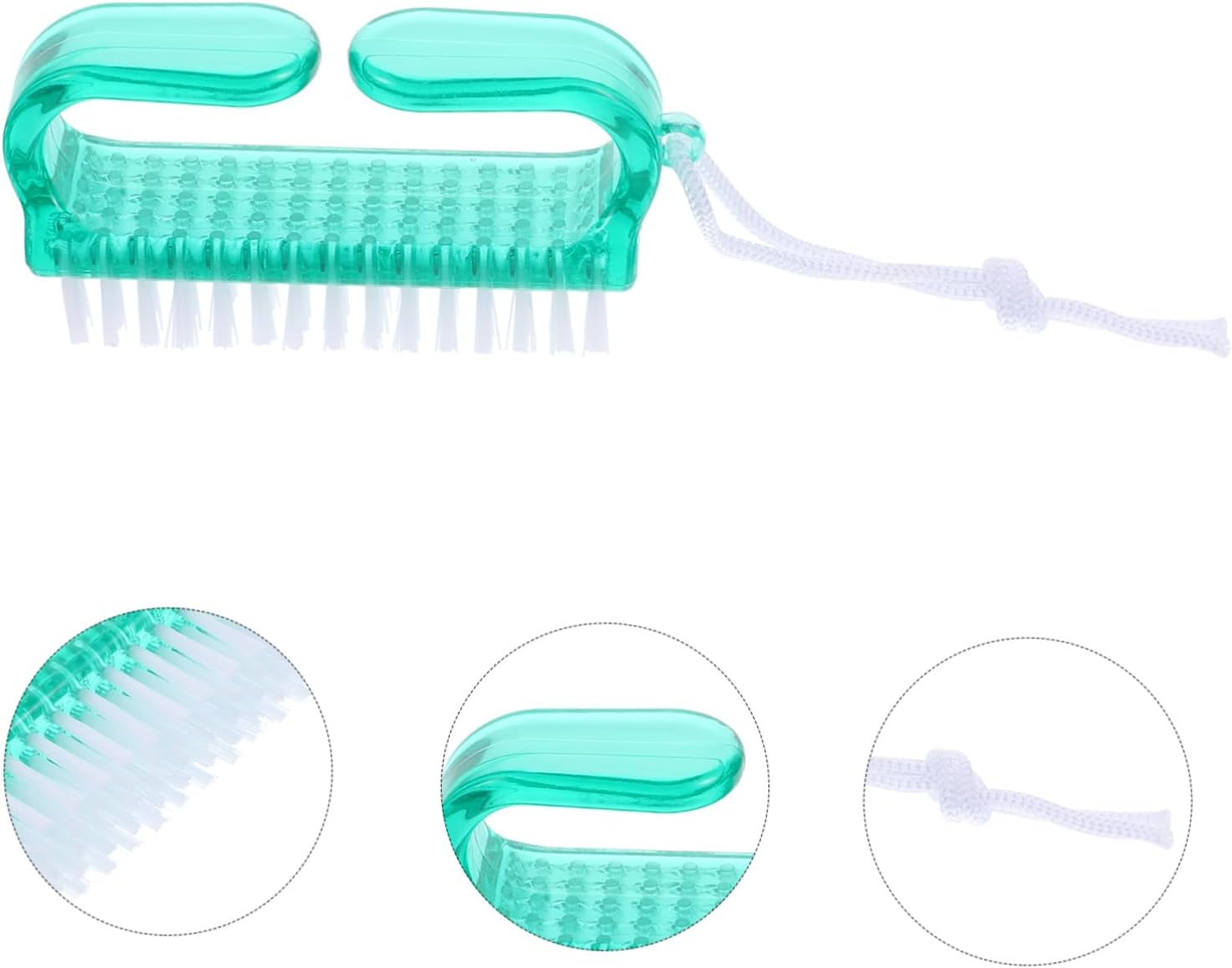 4Pcs Plastic Handle Nail Scrub Brushes Small Nail Scrubbing Brush for Manicure and Pedicure Fingernail Toenail Cleaning Tool Green Bristles Suitable for Care image number 4