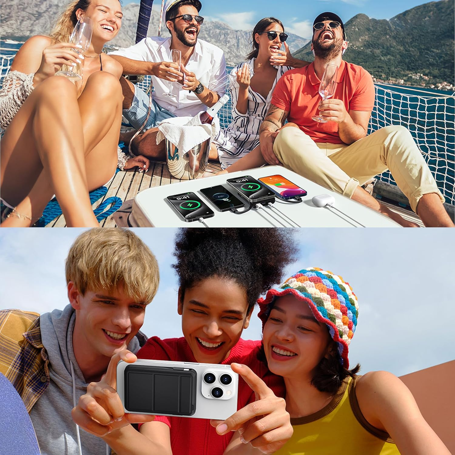 For Magsafe Battery Pack, 10000Mah Magnetic Power Bank 22.5W PD Fast Charging with USB-C Cable LED Display Wireless Portable Charger for Magsafe with Stand for Iphone 16/15/14/Pro Max image number 4