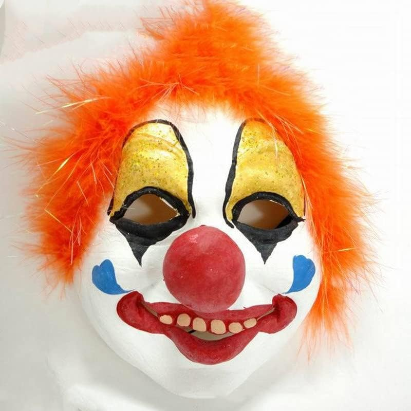 Latex Clown Mask with Colorful Hair Red Nose Clown Mask Costumes Creepy Clown Cosplay Dress up Halloween Adult Man Woman Role Play Party Props image number 4