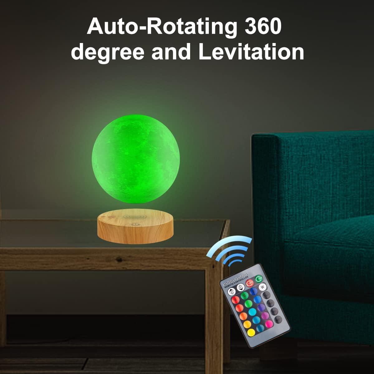 Vnemofey Floating Moon Novelty Lighting 5.9 Inch 3D Printing Night Light with Dimmable Design & Touch Control Base, Romantic Birthday Gifts, Rustic Home Decor image number 6