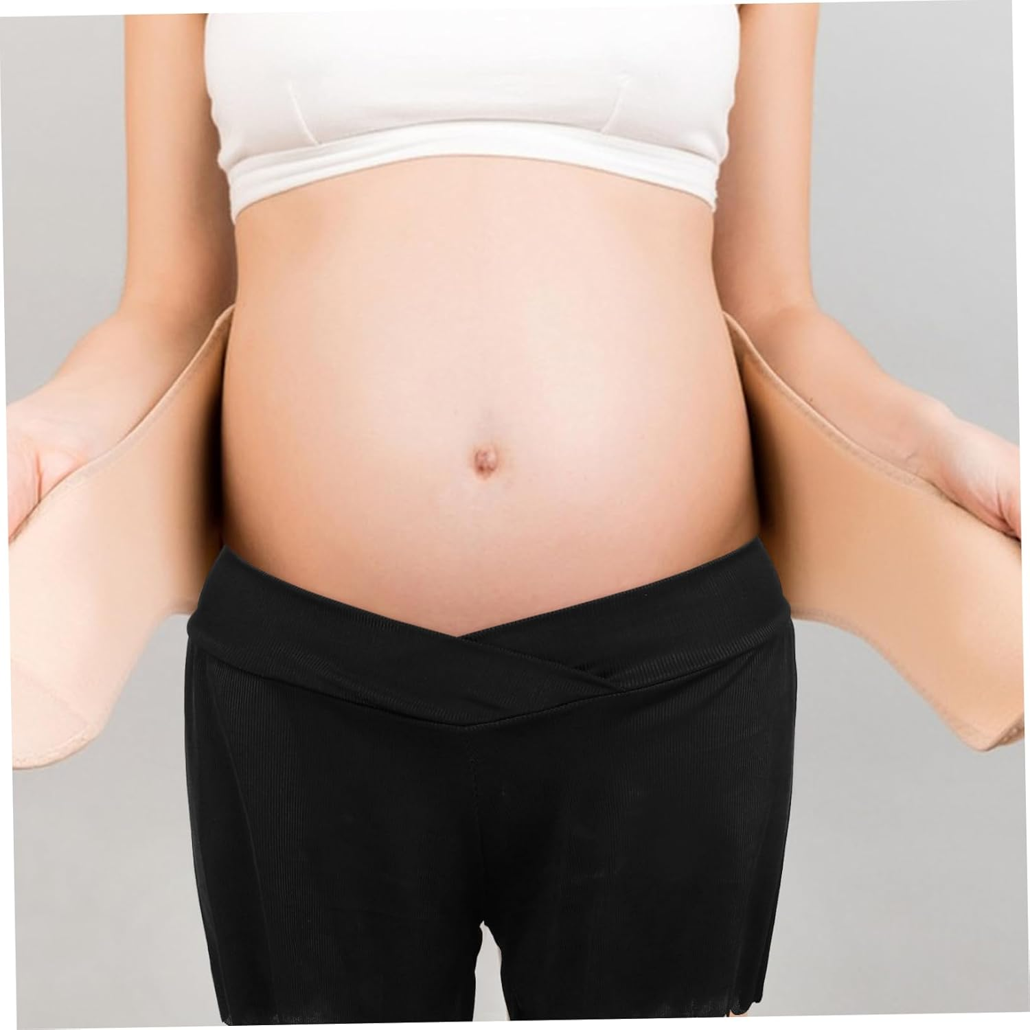 Stretchy Maternity Pants Postpartum Pants Pregnancy Biker Shorts Pregnancy Sleepwear Stretchy Pajamas Black Cloth image number 5