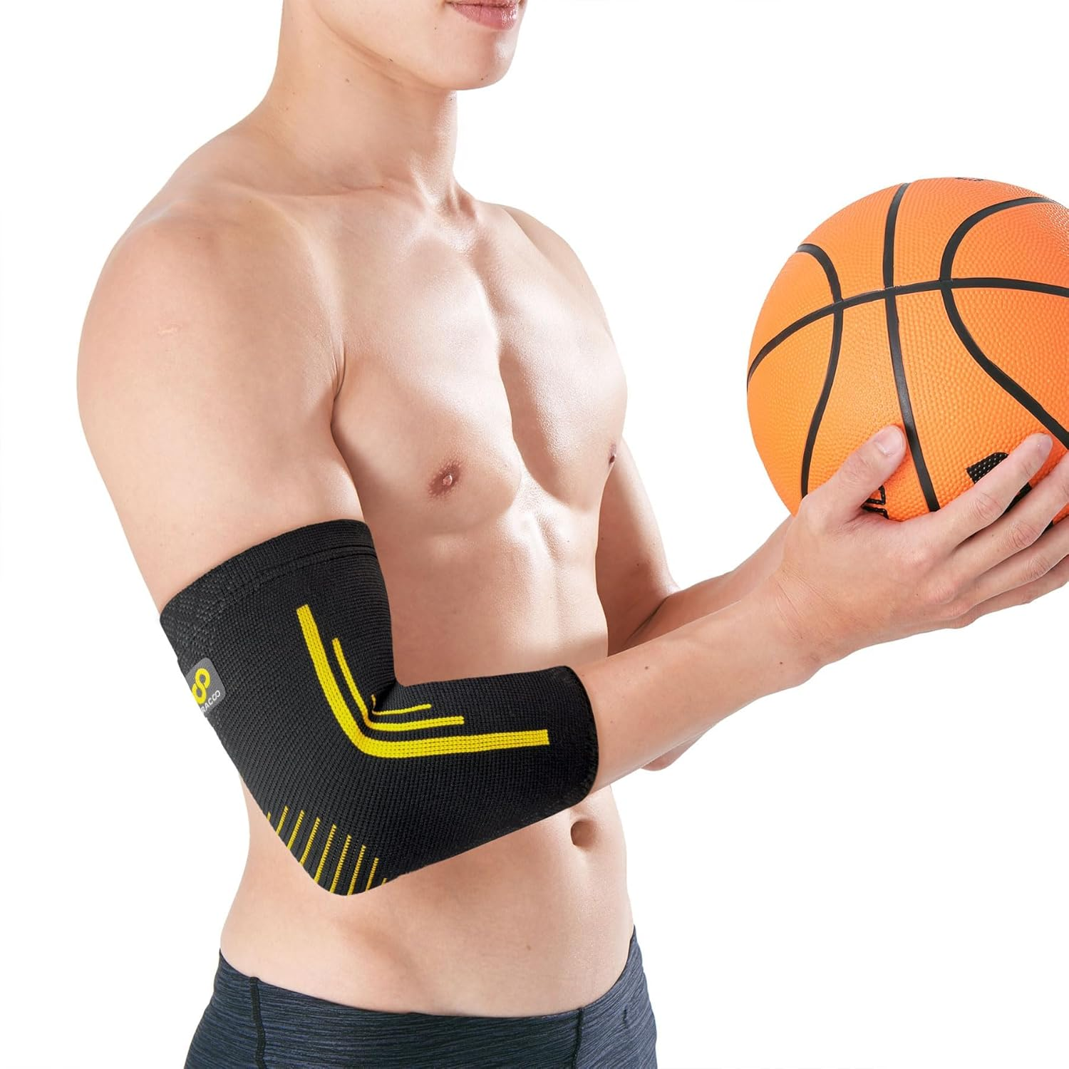 Bracoo Elbow Brace for Tendonitis, Tennis Elbow Brace for Elbow Support, 2 Pack Breathable Arm Sleeve for Gym, Golf, Golf Elbow, Arthritis, Pain Relief, Injury Recovery, EE92 Black S image number 5