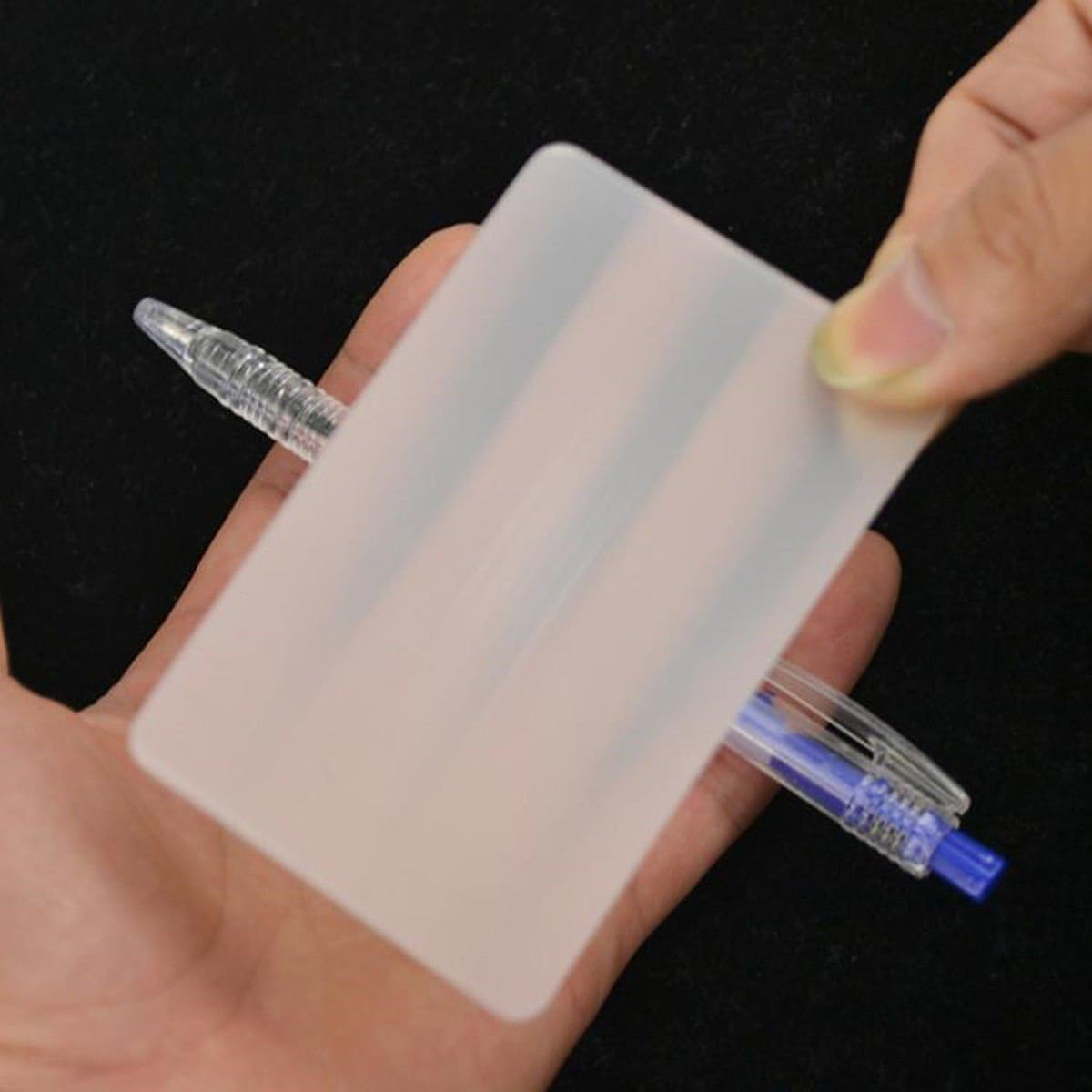 Milesmagic Magician'S Lubor Lens Gimmick | Illusion Plastic Sleeve Invisible Card for Creative See Thru Mentalism | Close up Real Street Stage Magic Tricks image number 5