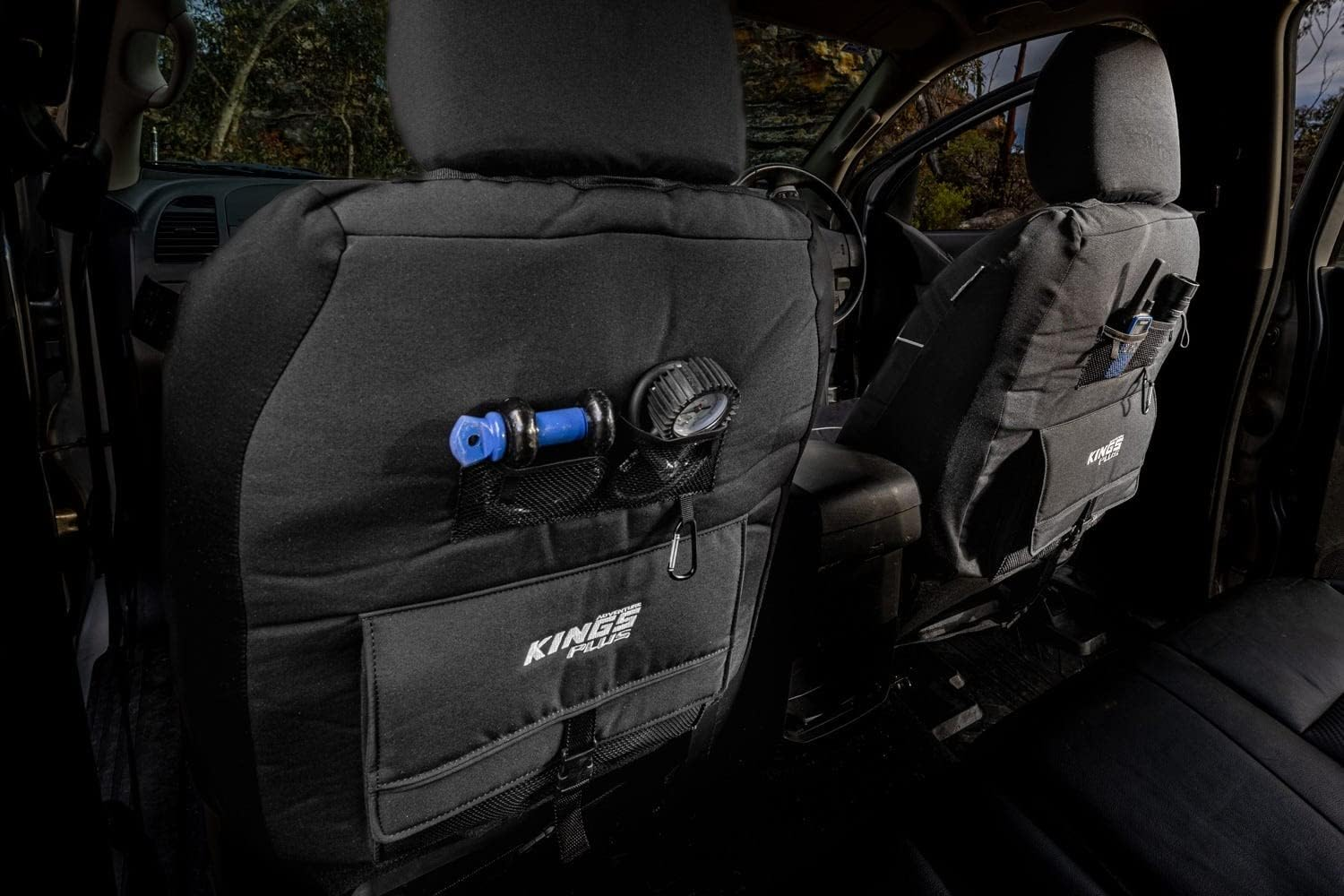 Kings plus Premium Seat Covers Pair 12Oz Canvas Universal Fit Thick Padded Seat and Backrest image number 2