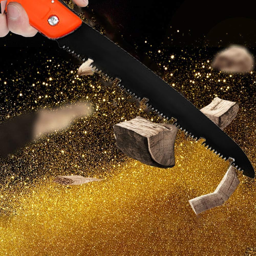 10 Inch Folding Saw, Quality Steel Tree Saw, Improved Hand Saw, Heavy Duty Pruning Saw, Foldable Wood Saw for Tree Trimming, Camping, Wood Cutting, Gardening Work,Pruning with 3-Side Razor Teeth image number 3