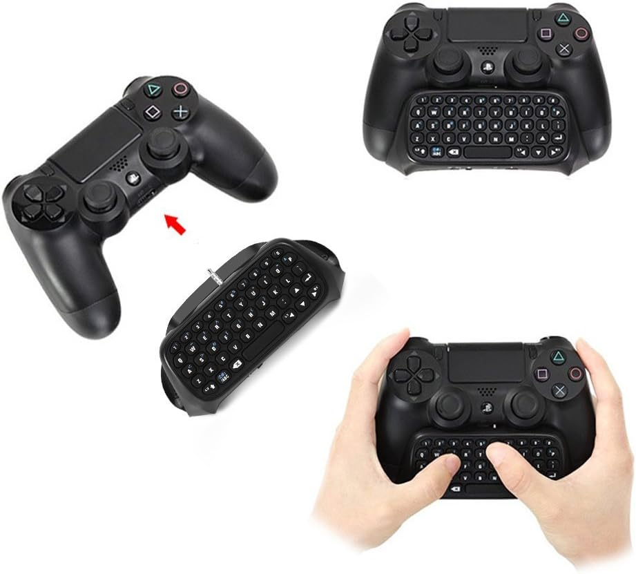 Bluetooth Wireless Mini Keyboard Gadget Compatible with PS4 Controller Wireless Bluetooth Chat Pad with Voice Chat Speaker for PS4 Controller image number 4