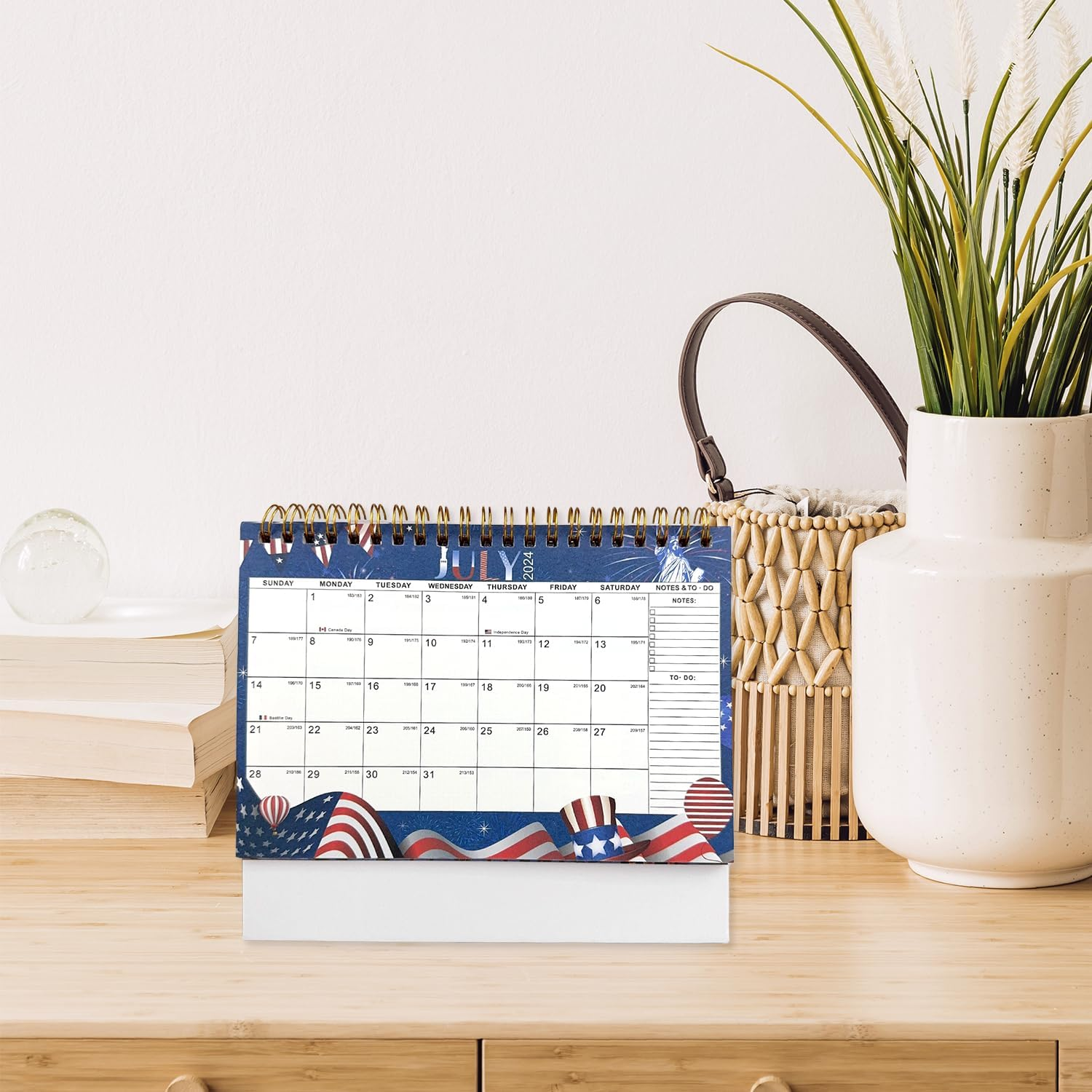 Desk Calendar 2025, Desktop Calendar 2025 Wrendale Calendar 2025 Academic Calendar for School Office Home Desk Table (White)