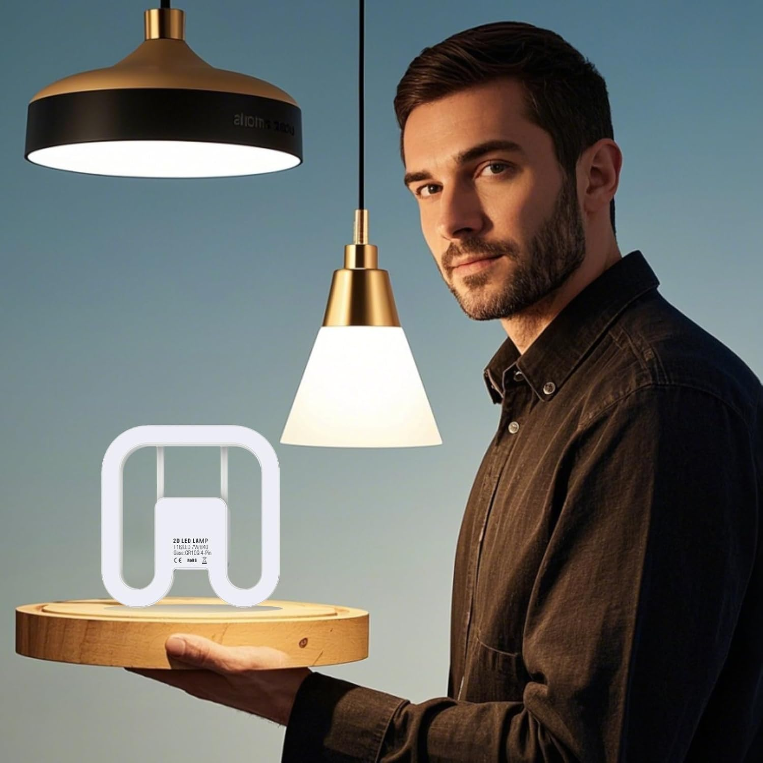 IHYCTV Gr10Q 4-Pin LED 2D Light 7 W, 1000 Lumen 6500 K Daylight White, [ECG/KVG Compatible] Direct Replacement for 16 W CFL, without Rewiring, IP20, for Commercial & Industrial (Pack of 1)