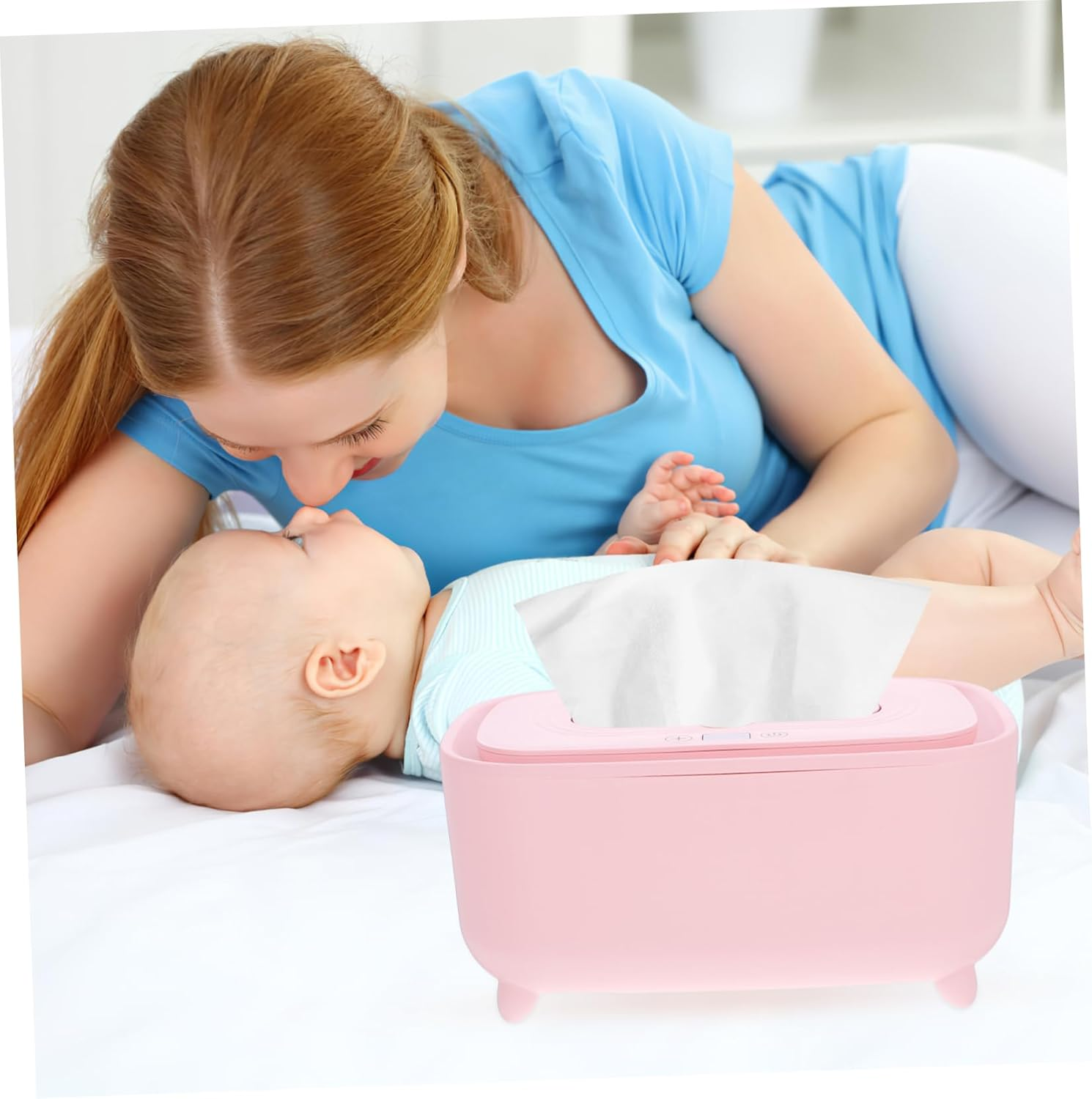 Portable Baby Wipe Warmer USB Powered Wet Tissue Warmer Adjustable Temperature Cherry Pink for Travel Home Car Newborns image number 4