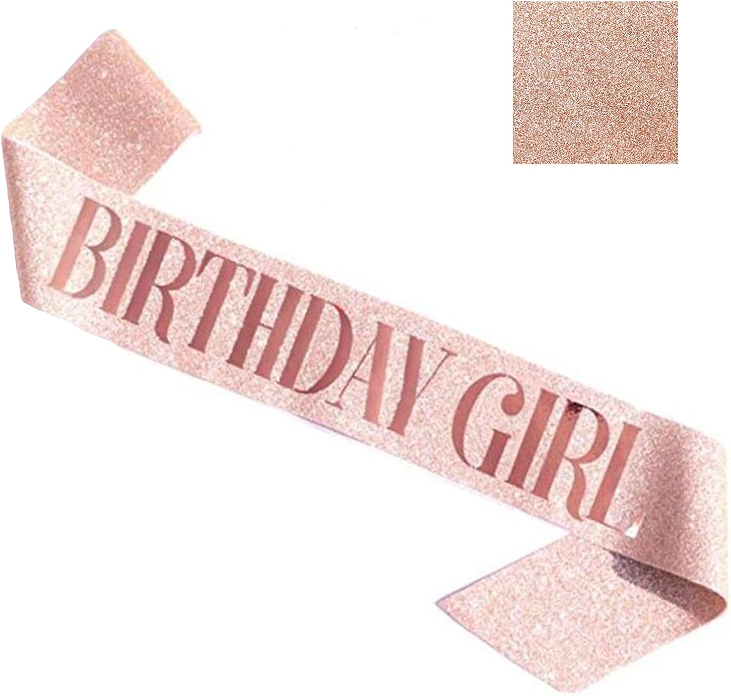 BLUPLE Birthday Queen Sash Rose Gold-Queen, Elegant Birthday Sash for Women & Girls, 'Birthday Girl' Message, One Size Fits All, Adjustable, Pack of 1