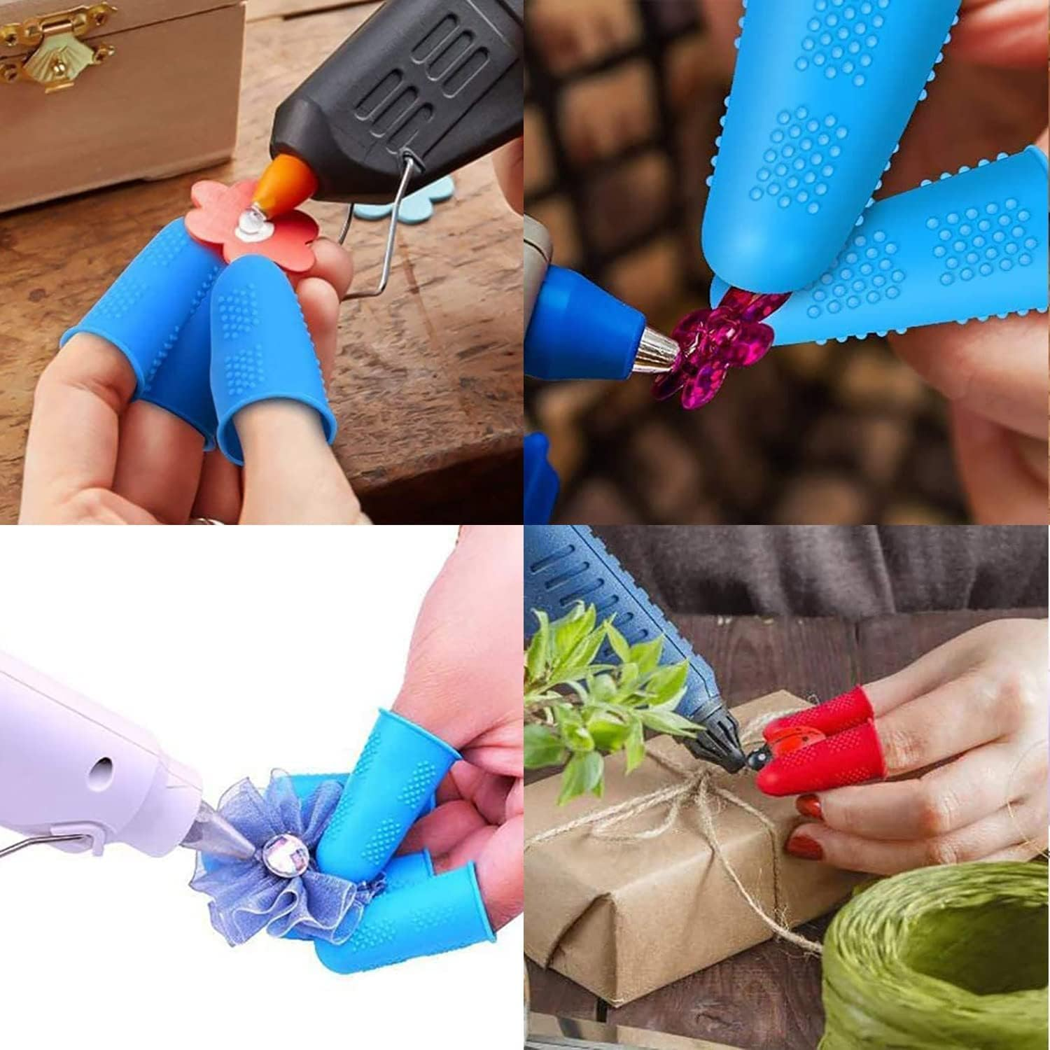 Rubber Fingers Tip Pads Grips,5Pcs Silicone Thumb Fingertip Protector Covers Guard Pads Thimble Grips,Rubber Finger Thimbles Finger Protector Finger Pads Grips,Rubber Finger Tips Guard Finger Thimble image number 6