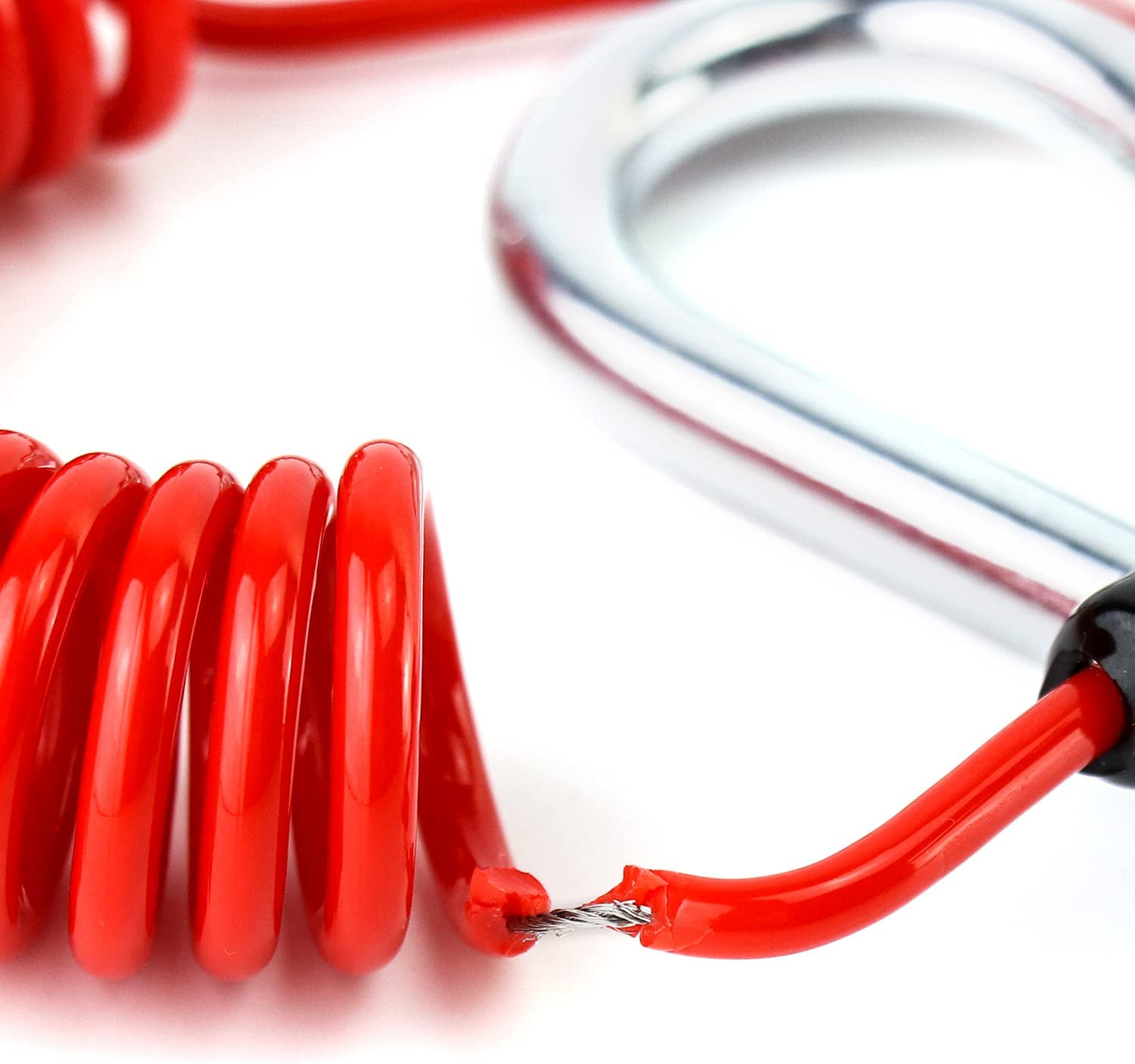 QWORK 4 Ft Breakaway Trailer Cable, Brake Safety Spring Towing Coiled Wire for RV Emergency image number 2