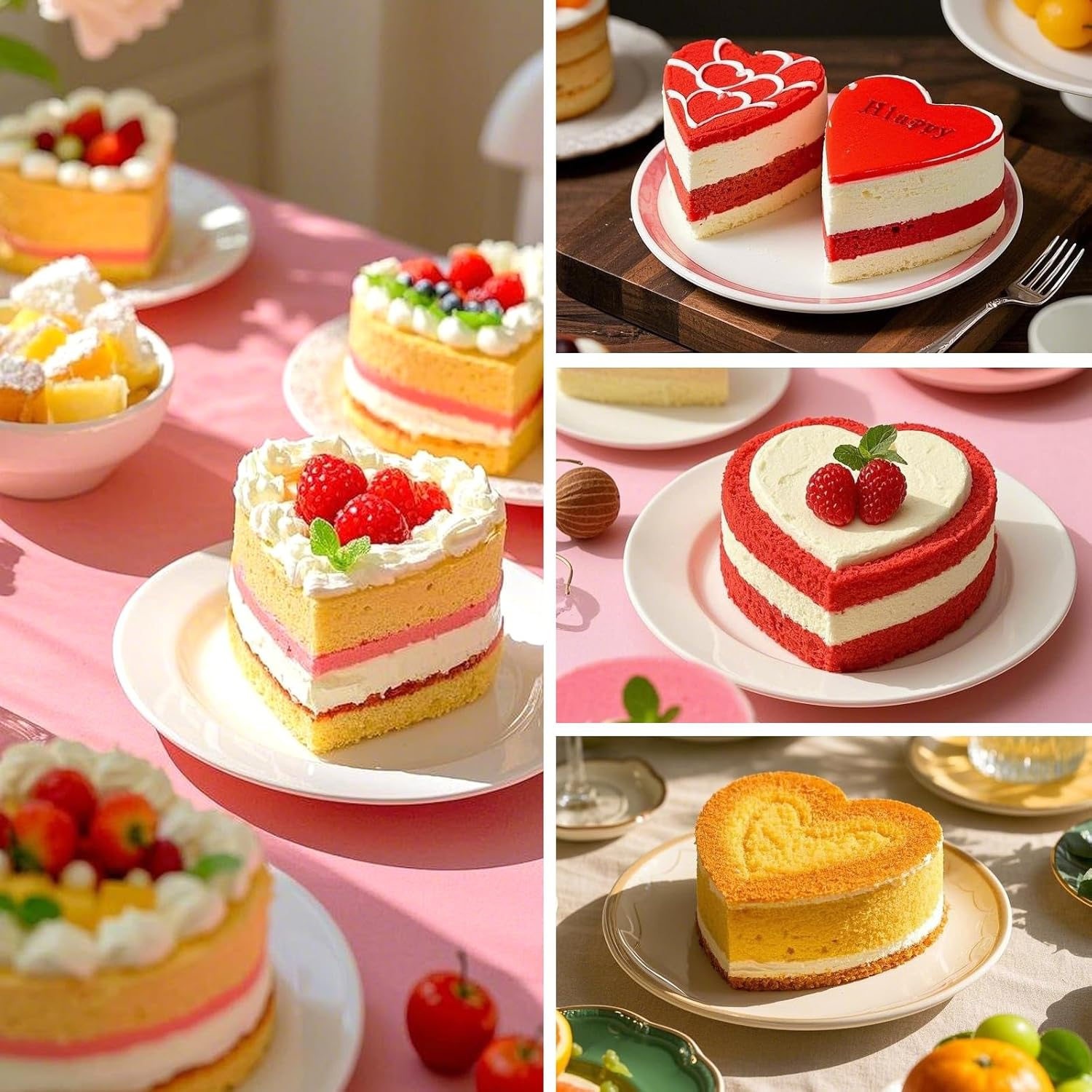 4 Inch Heart Cake Pan Heart Shaped Springform Pan Set of 2 Carbon Steel Cheesecake Pan Mini Cake Baking Mold Christmas Valentine'S Day Baking Accessories for Pressure Cooker Air Fryer image number 1