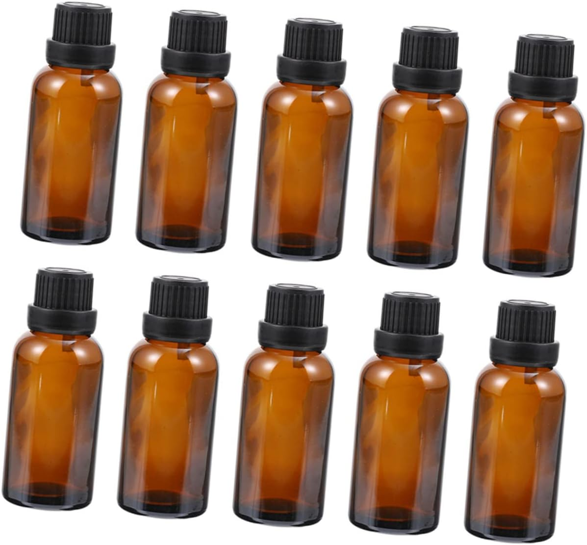 Beavorty 10Pcs Essential Oil Glass Bottles Perfume Container for Aromatherapy Massage Oils Cosmetics View for Easy Filling and Tracking