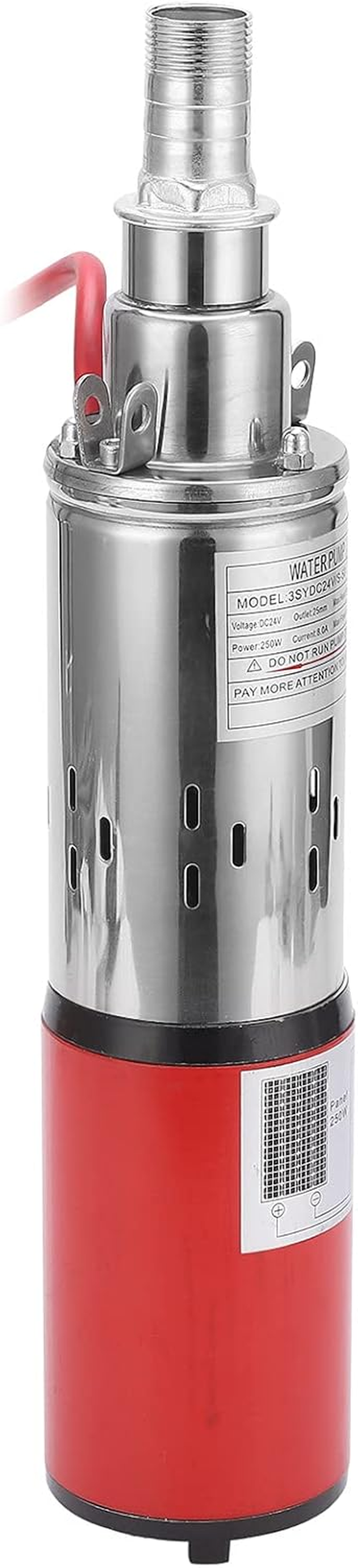 Solar Water Pump DC24V Electric Drive Screw Submersible Pump with 50 Meters High Lift 1.5M&sup3;H Flow Stainless Steel Copper Motor for Agricultural Irrigation Fish Pond