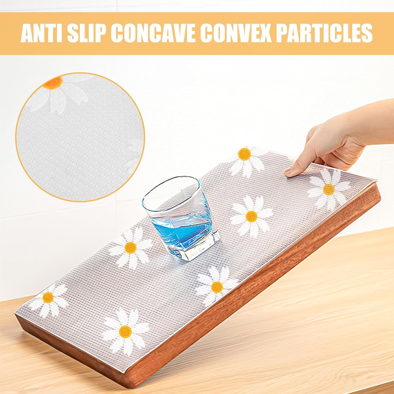 Drawer Liner 30Cm*300Cm Shelf Liner, Washable Fridge Liners, Non-Slip Oil-Proof Cabinet Paper Drawer Liner, Eva Plastic Drawer Liner Cupboard Pad for Kitchen Cabinet, Refrigerator, Shelves, Storage image number 6