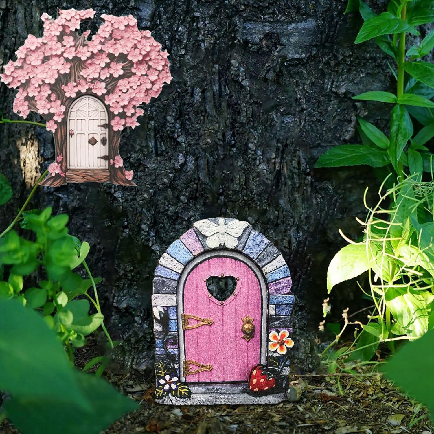 WEZCHUGHAOL Enchanted Fairy Door for Garden - Handcrafted Miniature Gnome Door, Whimsical Fairy House Accessories, Outdoor Garden Ornaments for Yard & Lawn Decor (1 Pcs) (Might and Magic019) image number 5