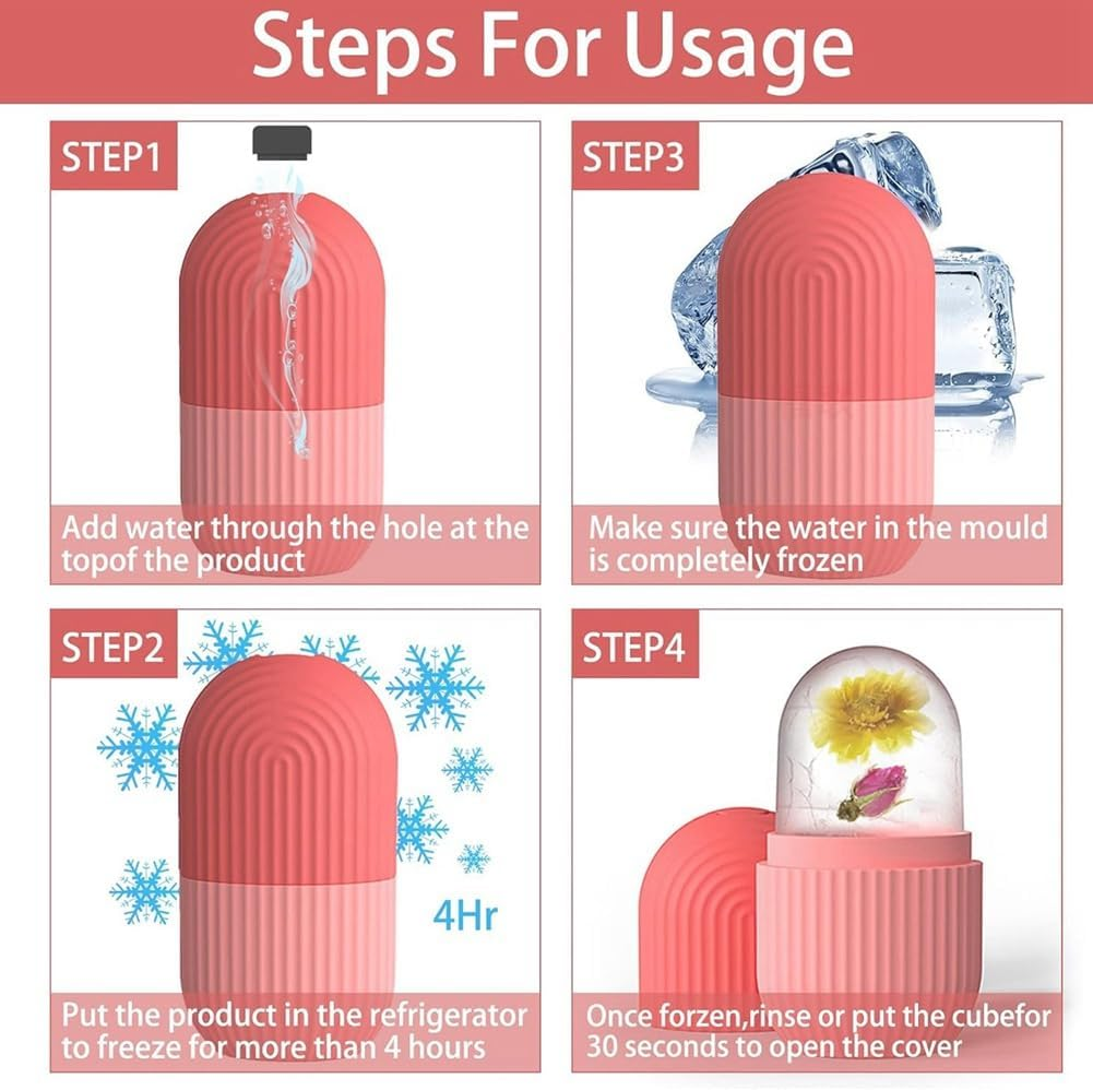 Square Ice-Cube Mold Ice-Cube Roller for Face,Eyes and Neck Naturally Conditioning and Skin Care,De-Puff Eye Bags B image number 2