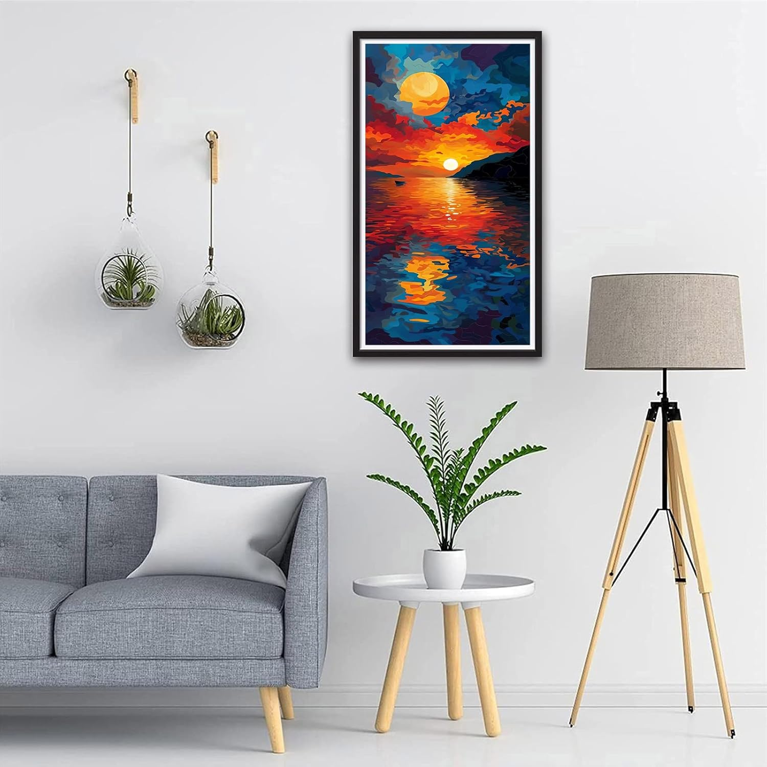 ARTGOTO Paint by Numbers for Adults for Wall Decoration (Frameless) - Large - 40 X 70 Cm - Adult Painting by Numbers - Landscape - Sunset - Paint by Numbers for Adults - Pbn010 image number 6