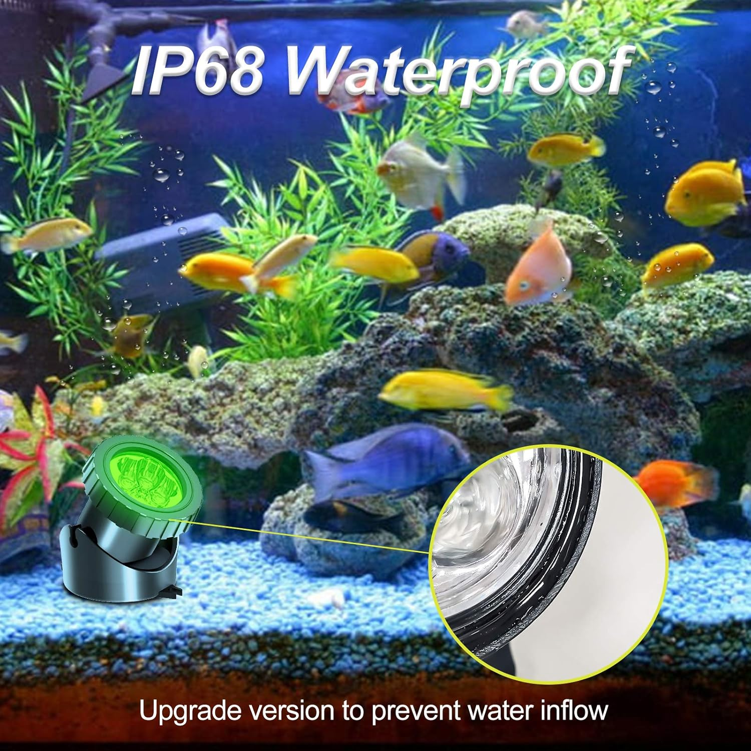 T-SUN Solar Pond Lights, 5 Headlamp RGB LED Spotlights Color Changing Submersible Fountain Lights, Underwater Solar Fish Tank Light Adjustable Lighting Angle for Garden Fountain, Pond, Pool Decoration image number 6