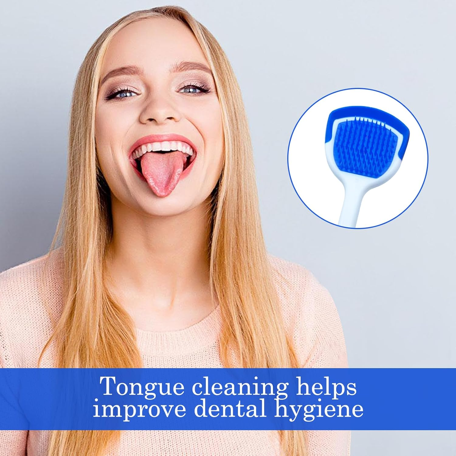 Tongue Scraper, Tongue Cleaner, 3 Pcs Tongue Scrapers, Silicone Oral Brush Fight Bad Breath, Oral Care Individual Pack for Adults for Remove the Gunk and Breath Feeling Fresh (Blue & Orange & Red)​ image number 3