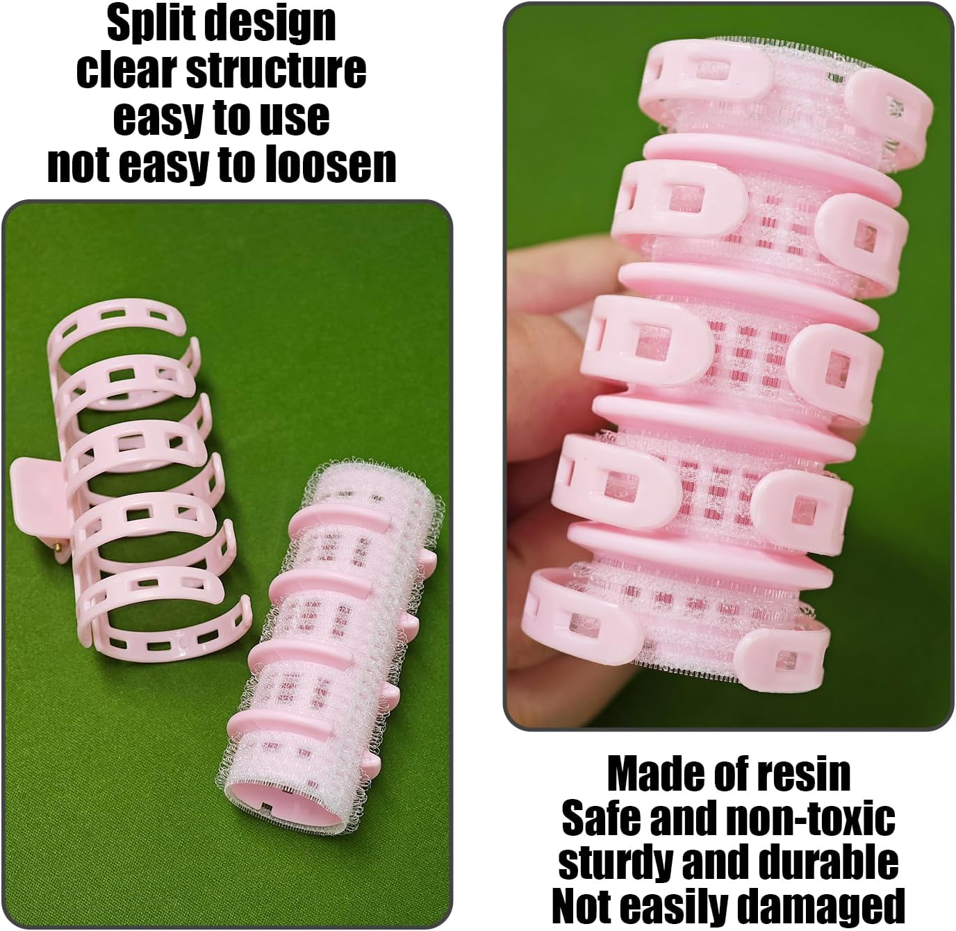 Pack of 4 Mini Hair Rollers, Fluffy Hair Clips, Pony Curlers, Suitable for DIY Hairstyle Making (Pink) image number 1