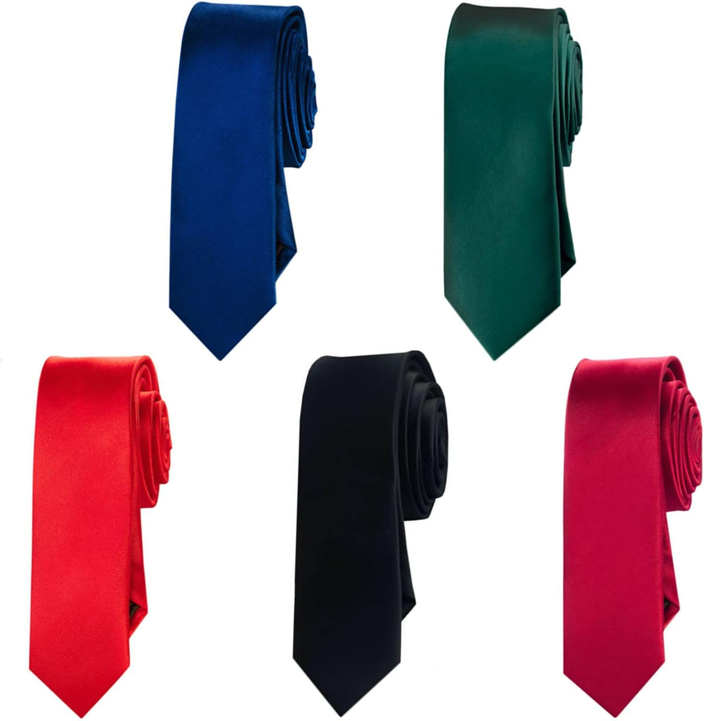 Mens Skinny Tie Plainslim Necktie Formal Casual Narrow Men'S Classic Striped Business Formal Woven Silk Ties Wedding Party Tie Neckties - Navy image number 6