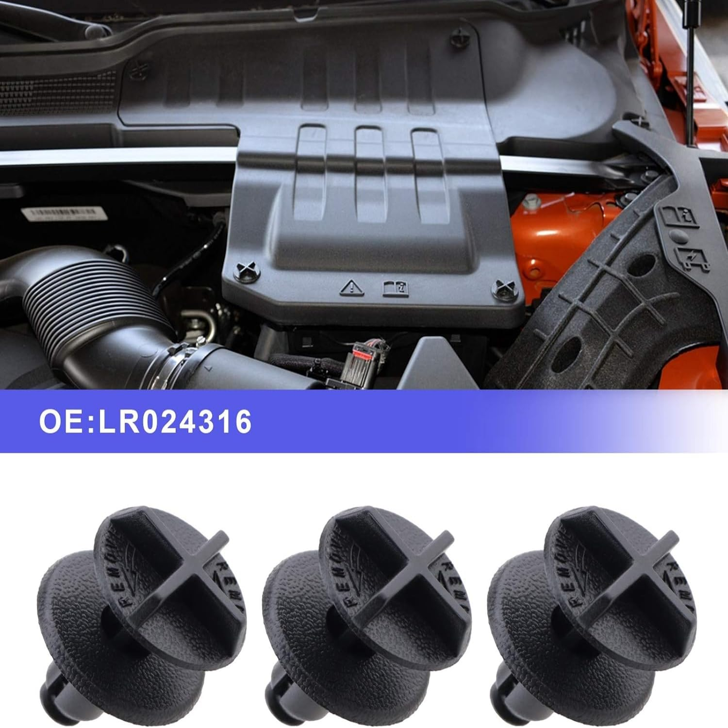 MEZOKUCEL 20Pcs Battery Covers Cowl Panel Retainer Clips LR024316 Fit 9Mm Hole Black Nylon Compatible with Car Interior Parts Defender 90 110, Fits Evoque 2012-On image number 1