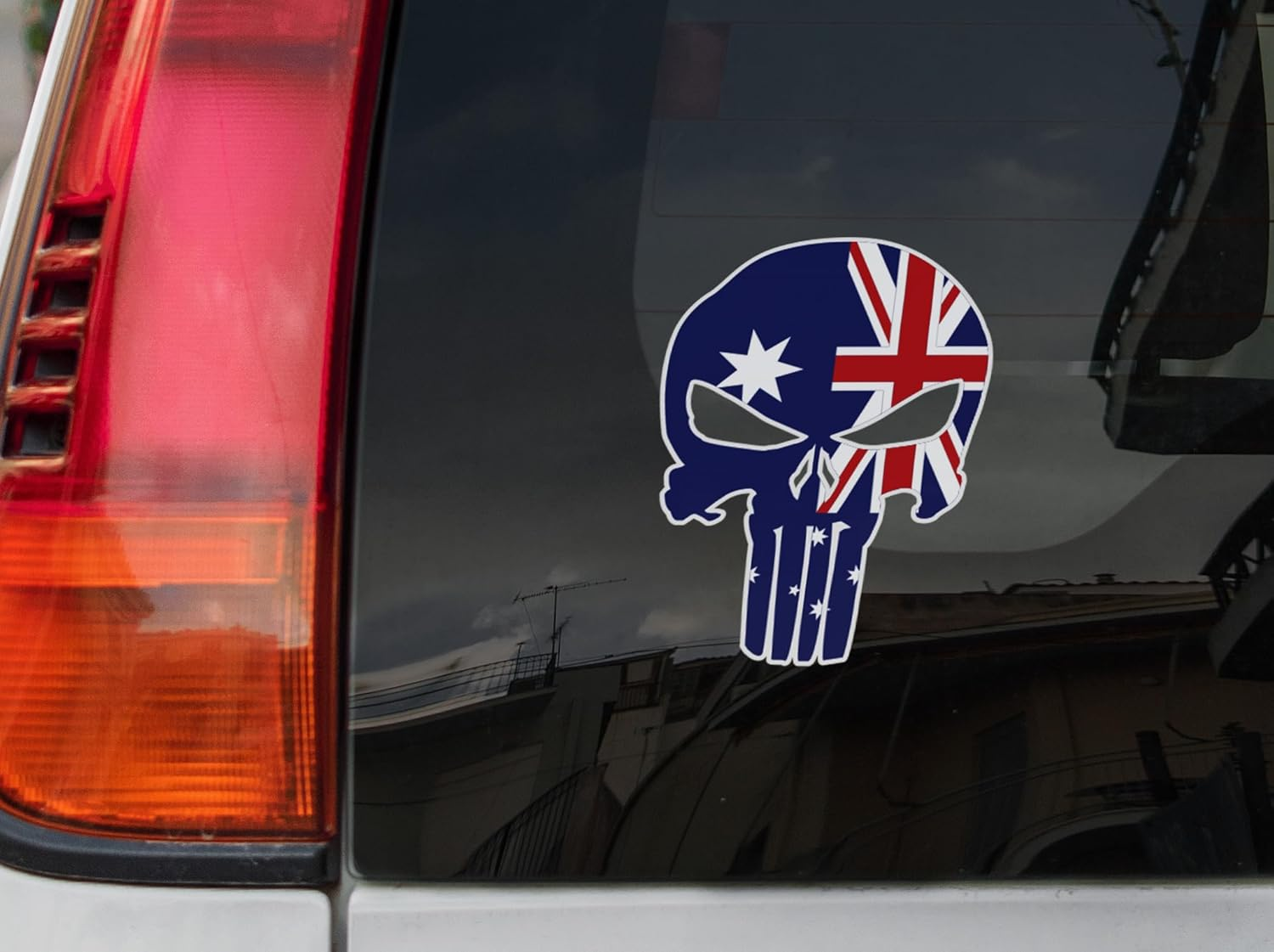 Australian Flag Skull Sticker Decal &ndash; 15X11Cm Vinyl Car Decal, Bubble-Free, Waterproof, Aussie Patriotic Skull for Cars, Utes, Laptops image number 4