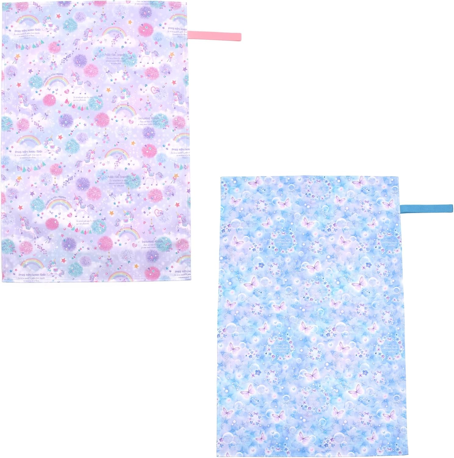 Colorful Candy Style B8002100-BTR Diaper Changing Sheet Set, 2-Piece Set, Moonlight Butterfly and Unicorn image number 1