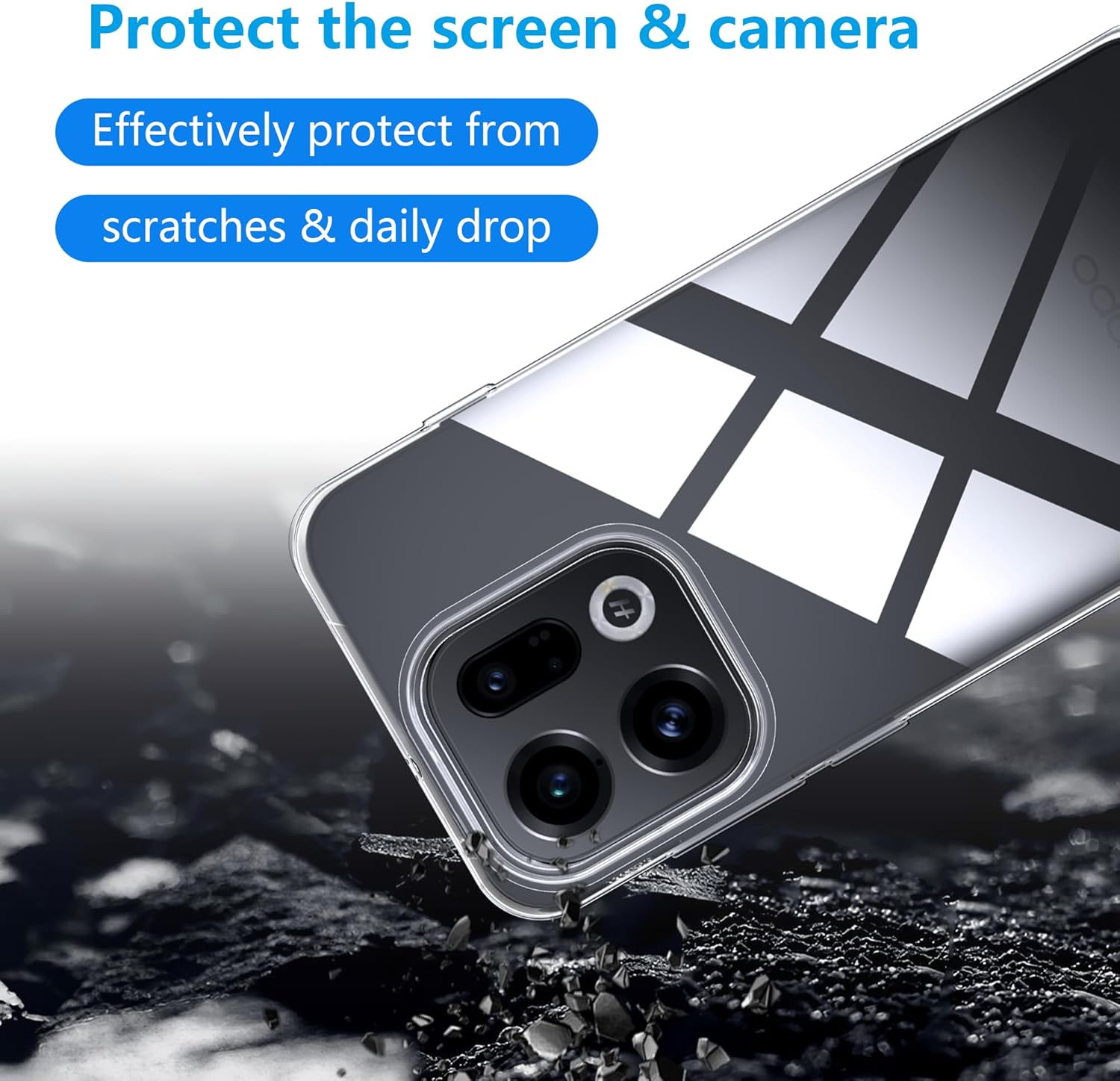 Effcotuo Case for Oppo Find X9 Cover with 2 Pieces Screen Protector for Tempered Glass Screen Protector Transparent Mobile Phone Case Transparent Silicone TPU Protective Case image number 6