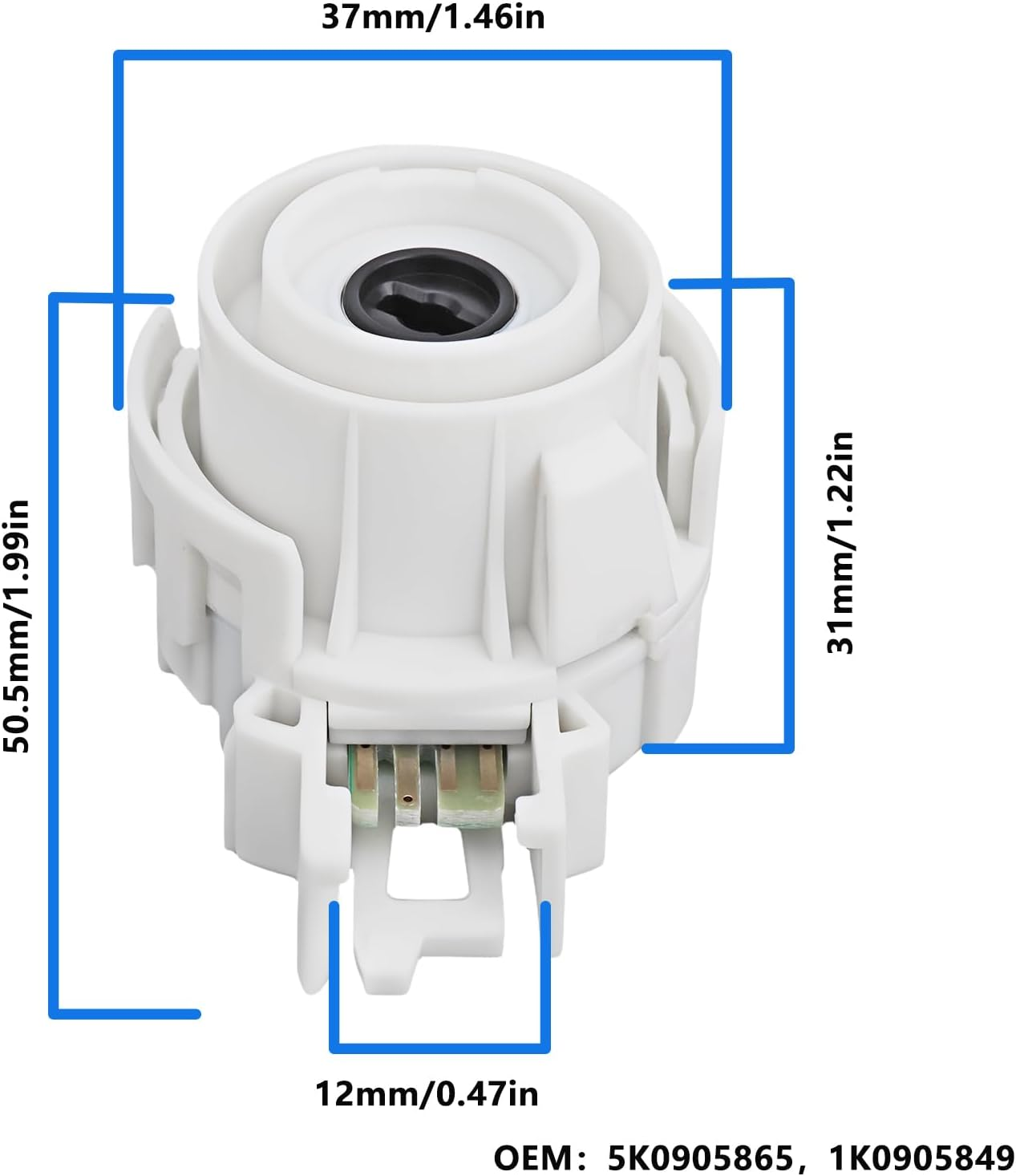 Car Ignition Start Switch 5K0905865 1K0905849 Compatible with VW Caddy Golf Compatible with Audi A1 Q3 image number 2