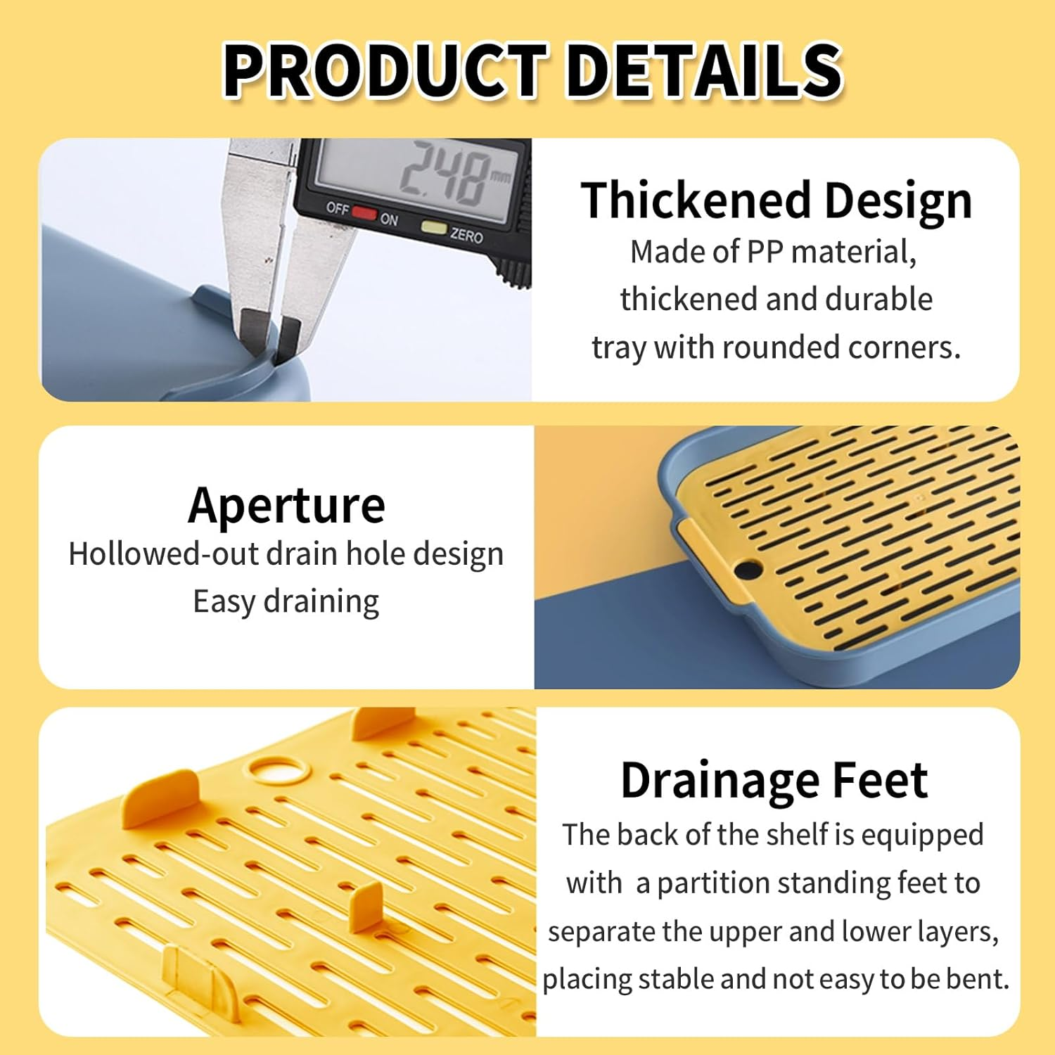 Rabbit Litter Box Pet Toilet Tray Plastic Waste Pan Easy to Clean Reusable Small Animal Potty for Bunny Guinea Pig Chinchilla Hamster Indoor Cage Training Use(Blue,Small)