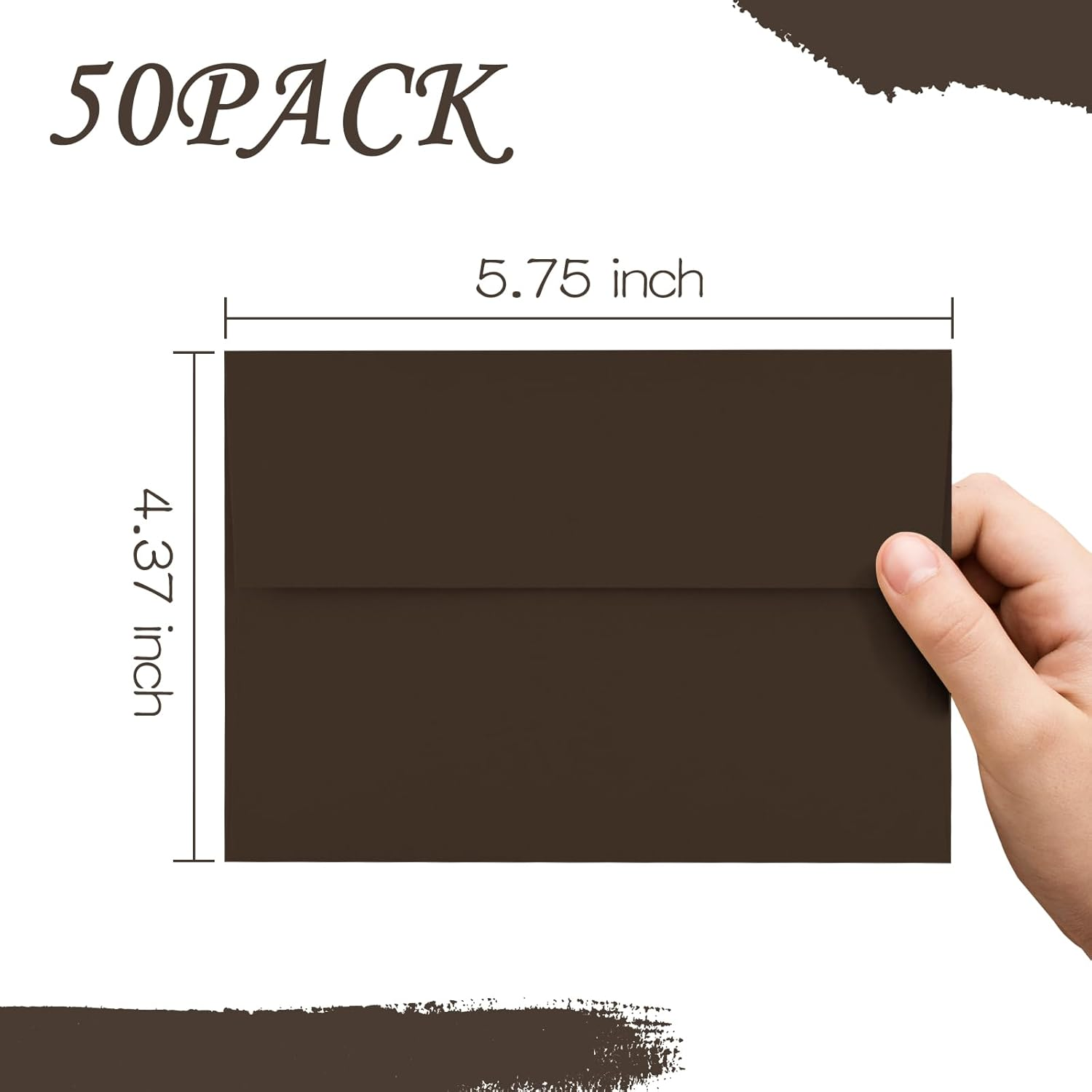 50 Pack A2 Envelopes for Invitations,4.37X5.75 Envelopes,A2 Envelopes Coffee Self Seal,Printable Envelopes for Wedding,Invitation,Baby Shower,Envelopes for 4.37X5.75 Cards image number 2