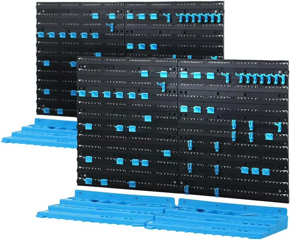 GIANTZ Storage Bin Rack, 88 Bins Garage Tool Storages Shelving Wall Mounted Toolbox Blue Black image number 3