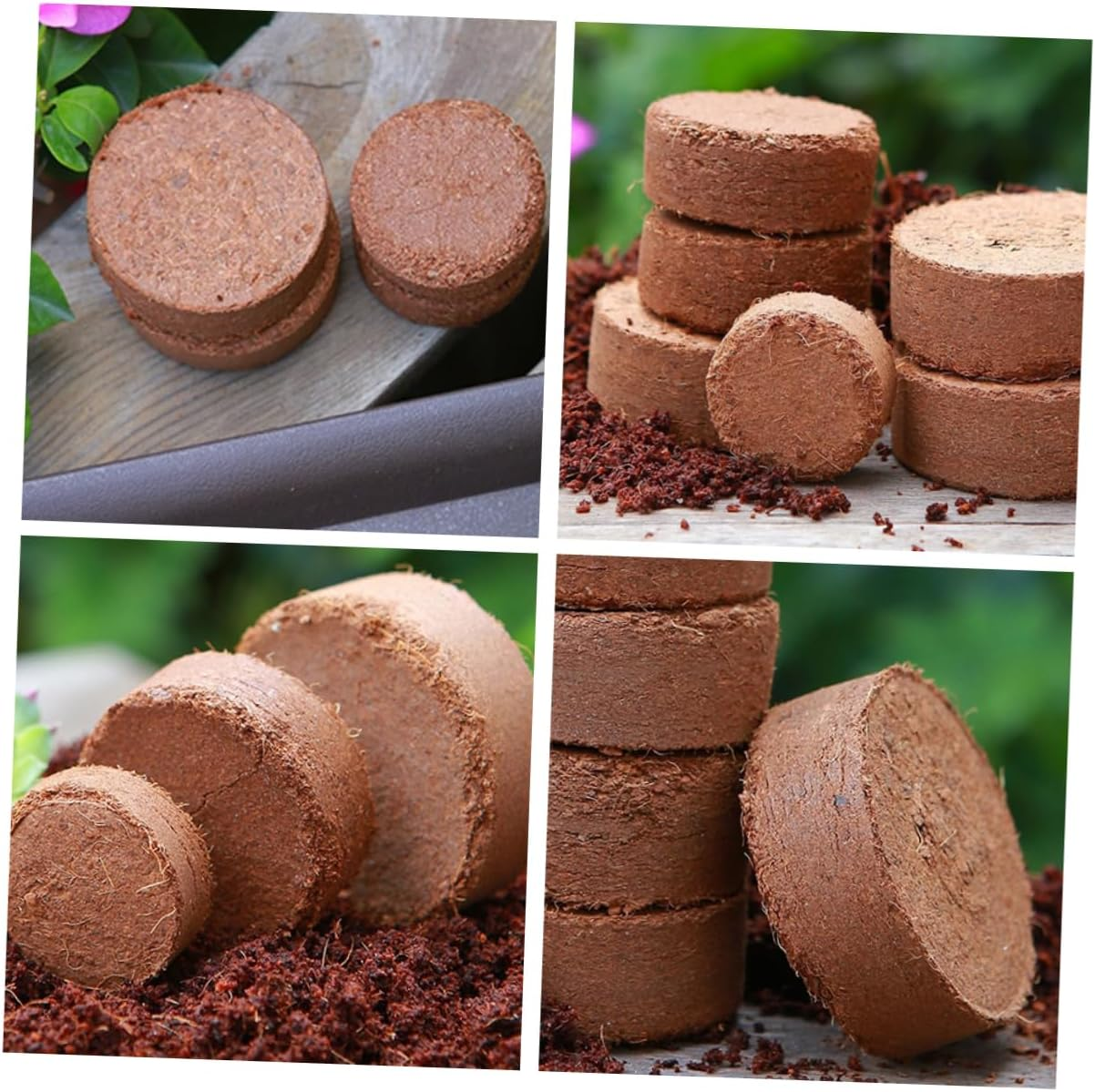 60Pcs Coconut Coir Seedling Blocks Nutrient Compressed Peat Gardening Potting for Indoor Succulent Cactus Planting Nursery Transplanting image number 1