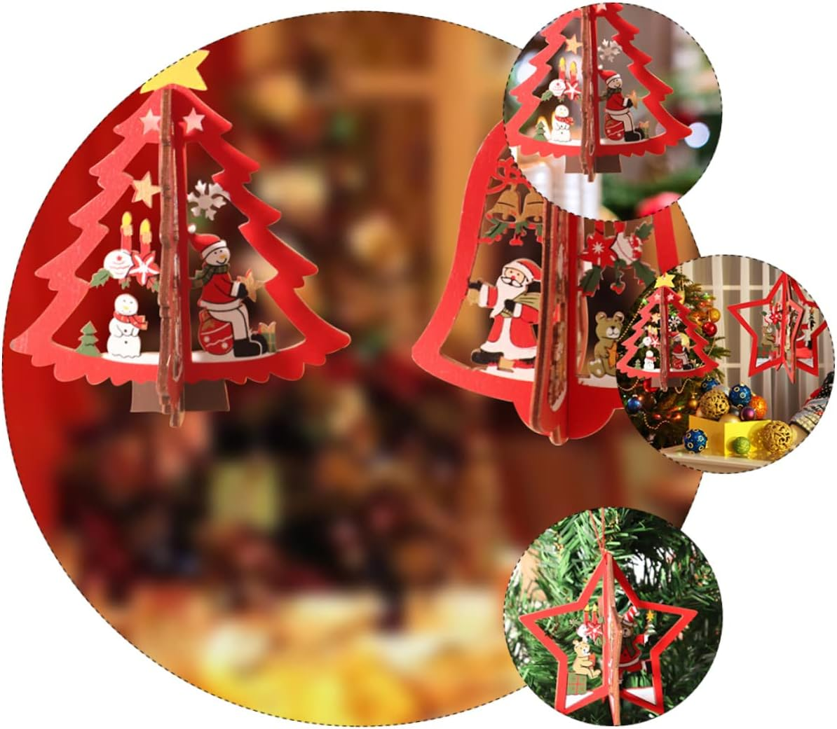 3Sets Christmas Tree Pendant Ornaments for Festive Window Home Decoration Essential for Holiday Tree Strong Christmas Hanging Decor image number 1