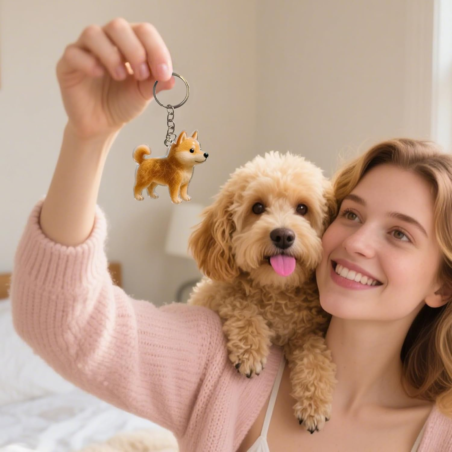 ETUCYNG Animal Keyring &ndash; Souvenir for Keeping Your Pet'S Hair Charm Accessory for Boys Girls Men Women Wallet Bag image number 3