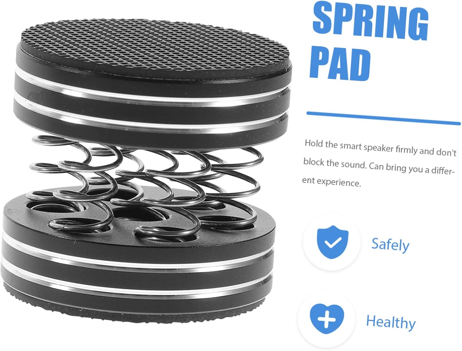 CONGARTENO 4Pcs Speaker Isolation Pads with Spring Vibration Dampers for Hifi Amplifier and Subwoofer, Black Anti-Vibration Speaker Spikes Feet for Home Audio Equipment image number 3