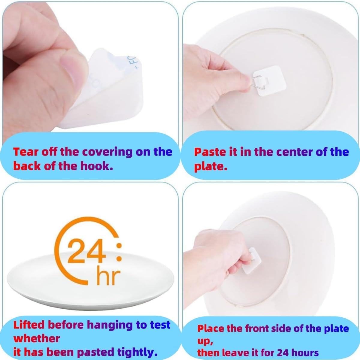 30PCS Self-Adhesive Board Hanger,1.25 Inch Square Invisible Board Hanger Adhesive Vertical Board Hanger, Wall Board Hanger Display Rack, for Photo Frames, Wall Art Decoration (White) image number 3