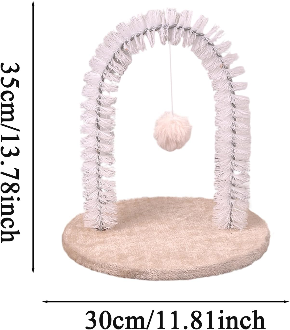 Cat Scratcher - Back Scratcher Cat Grooming Massage Brush,Grooming Rubbing Post Scratching Pad Massage Brush Hair Remover Pet Toys for Head Back Kitten - Cream Colored image number 4