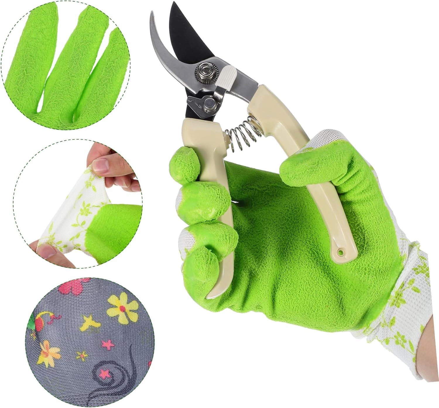 Kisangel 3Pairs Protective Gloves Work Gloves Gardening for Men Women for Gardening Construction Yardwork image number 2