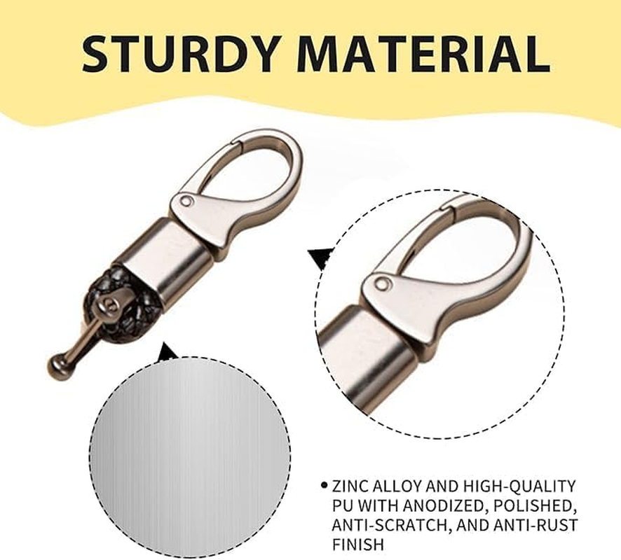 Key Fob Key Chain PU Key Fob Holder Set 3 Pack (Black & Red) Sturdy Metal Key Chain Included Ideal for Car Smart Keys Men & Women Secure Keychains image number 1