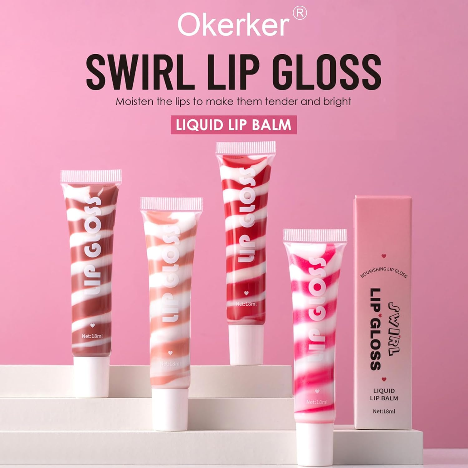 Hydra Moisturizing Lip Gloss-Lightweight Gloss，Long Lasting Non-Sticky， Colored Moisturizing Hydrating, Lip Makeup 18Ml # 01