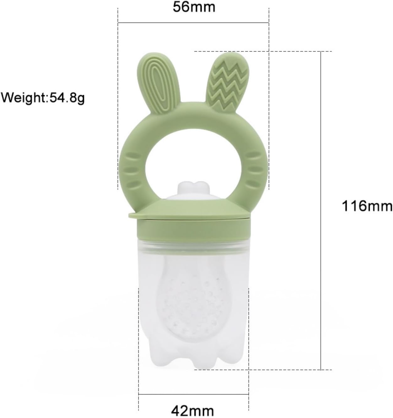 Bunny Food Freezer Tray and Fruit Feeder Combo, Breastmilk Popsicle Molds for Baby Cooling Relief, BPA Free Silicone Teether for Newborn Babies (Pink) image number 2