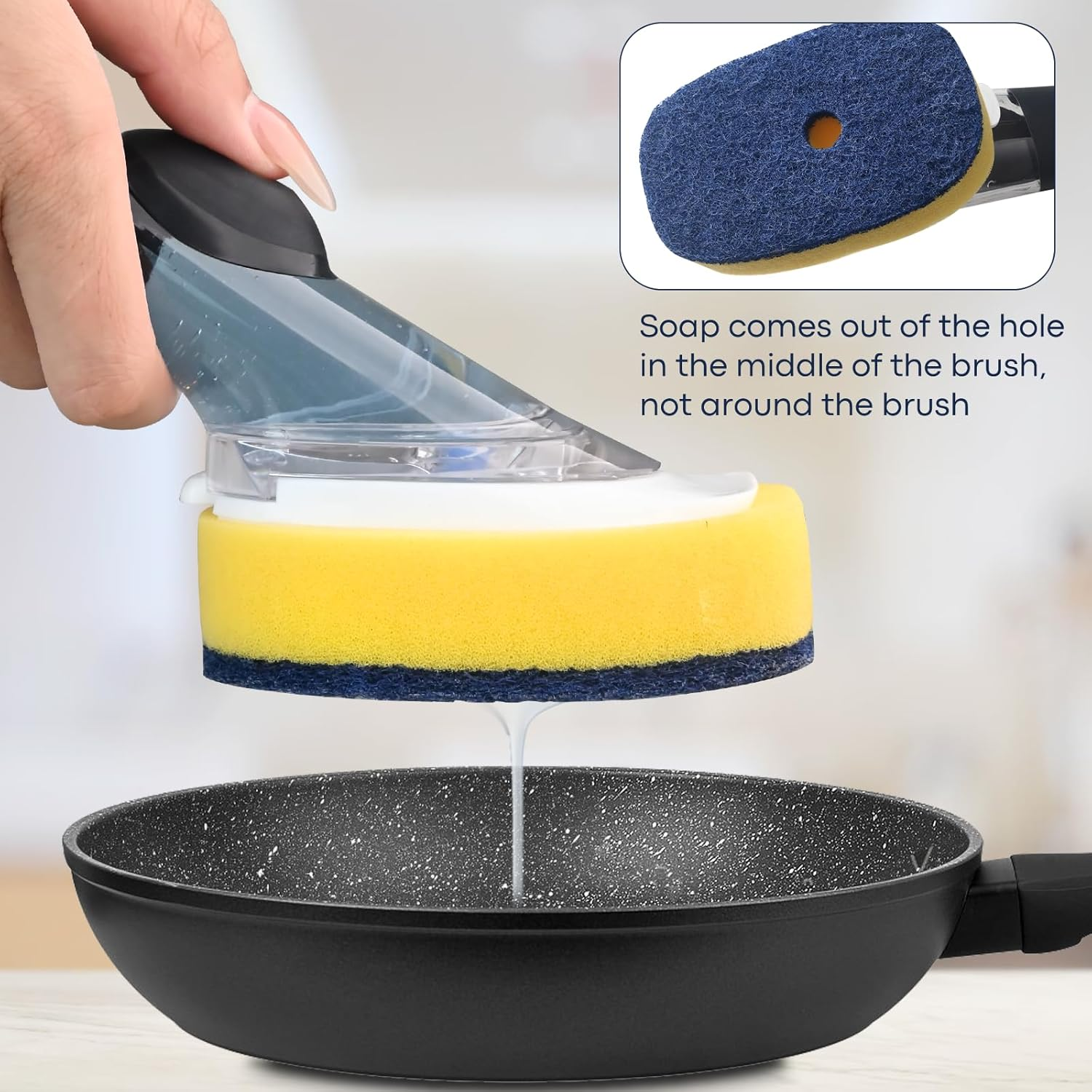 Sponge Brush Refills for OXO Dish Brush, 8 Pack Soap Dispensing Dish Refills, Scrub Replacement Head for Scrubber, Sponge Replacement Head Fits Soap Dispensing Handle image number 1