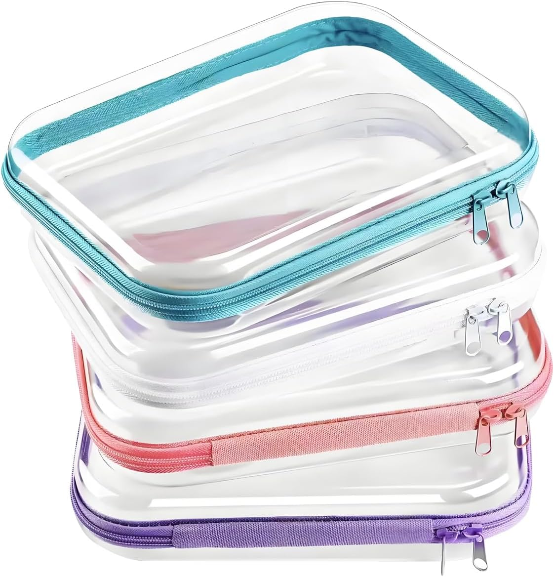 Clear Makeup Bag, Cosmetic Bag, Clear Zip Bag, Pack of 4 Storage for Cosmetics, Skin Care, Products, Travel Organisation image number 1